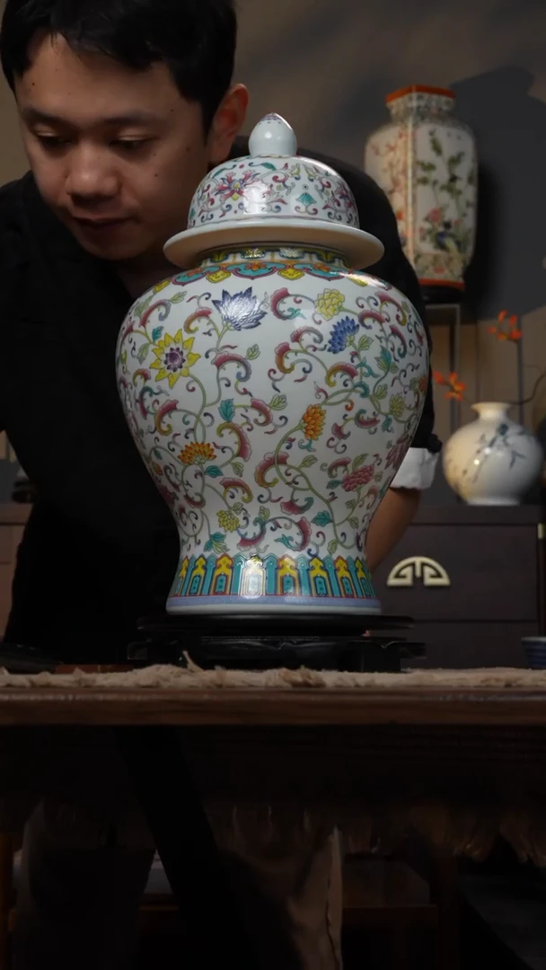 摆件WN问泥景德镇陶瓷花瓶摆件