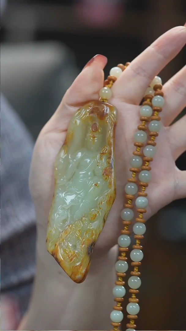 颈饰未镶嵌和田玉观音