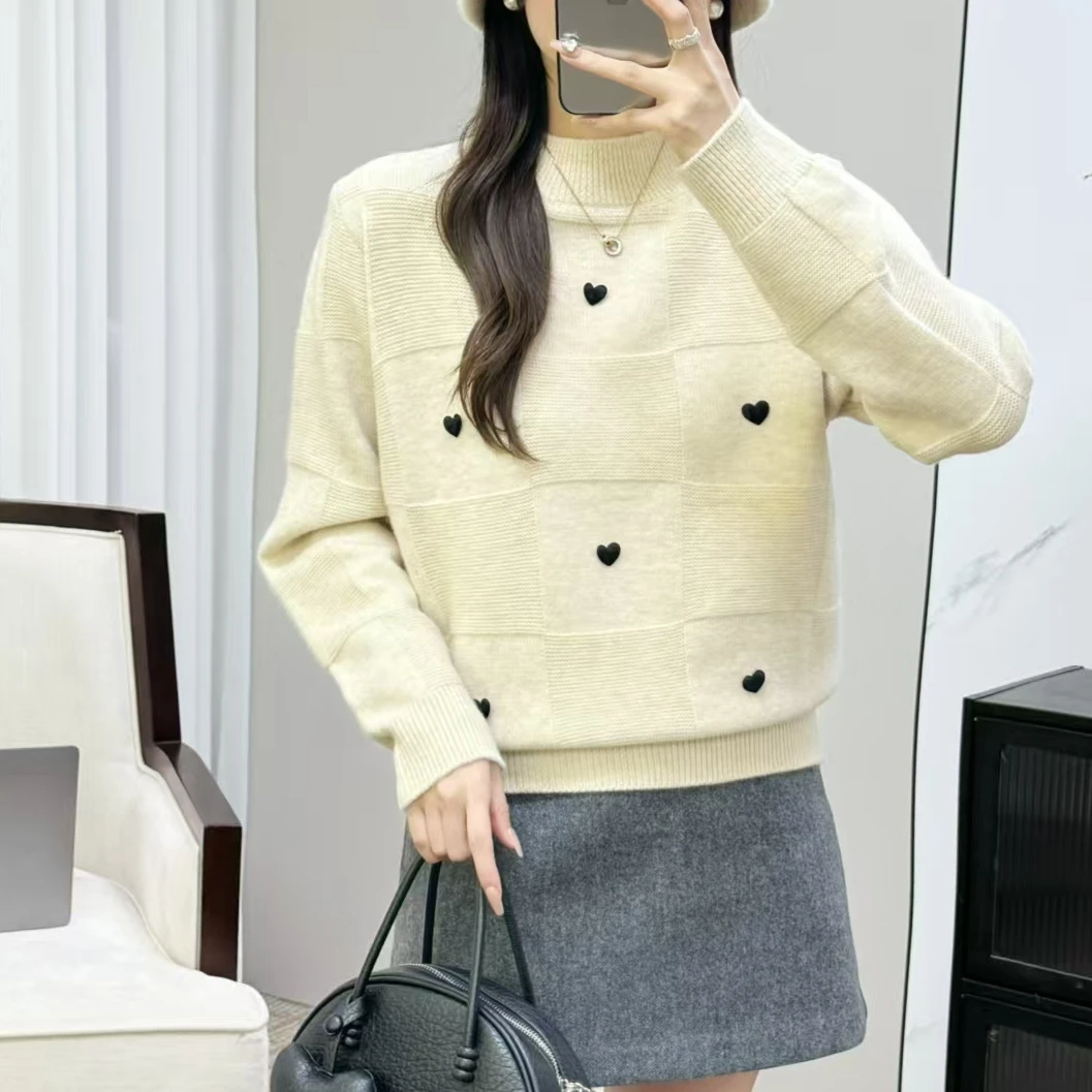 178#新款长袖爱心休闲中领针织衫2 88