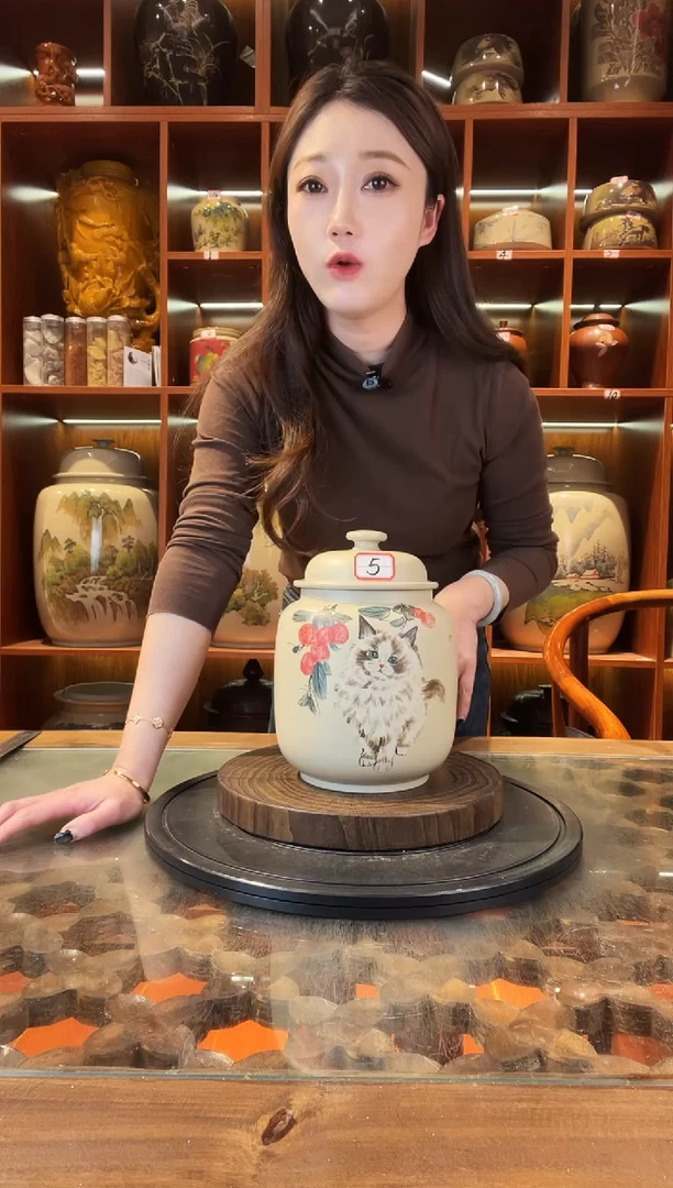 罐李正龙作品白泥小茶罐@5