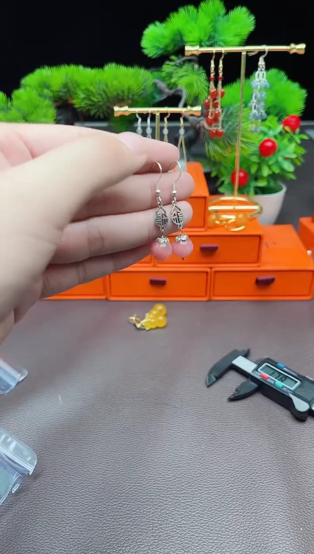 玛瑙/玉髓耳饰银S925镶嵌426000