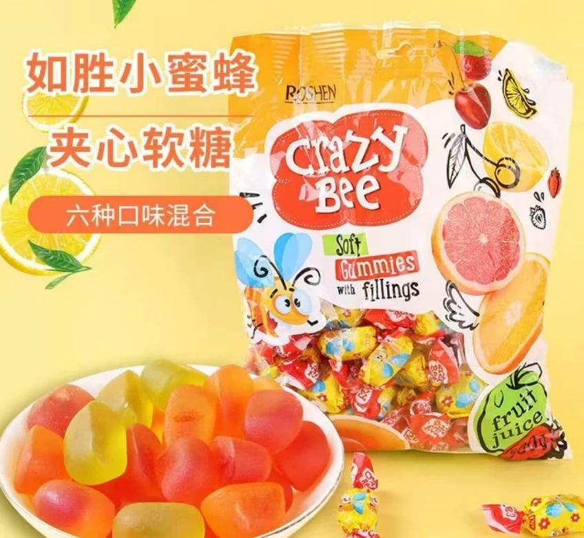 【思慧专属】乌克兰进口如胜小蜜蜂爆浆水果软糖500克