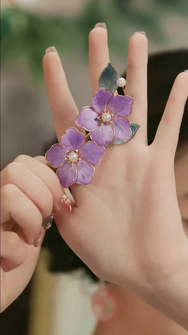 刺绣湘传礼纯手工发夹