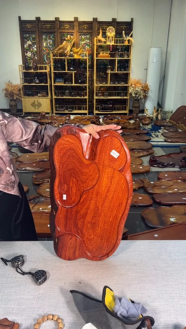 【闪购商品】大果紫檀（缅甸花梨）茶盘8854