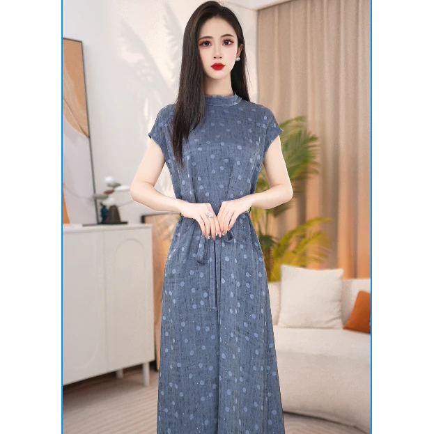 夏季不褪色碎花显瘦连衣裙收腰时尚连衣裙优雅洋气25B012