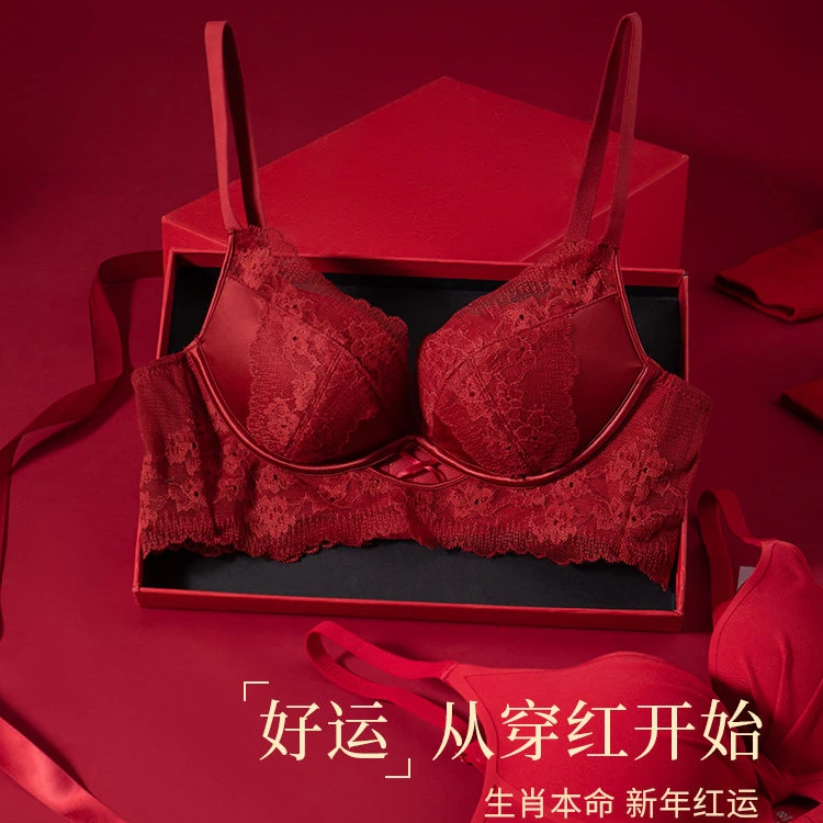 性感精致蕾丝内衣纯欲女小胸聚拢显大无钢圈胸罩调整型舒适文胸罩