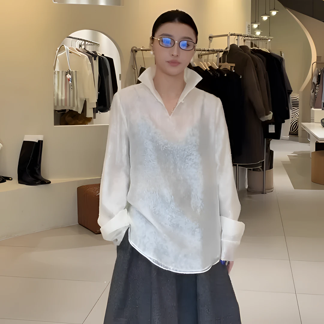 时尚百搭宽松打底衫女2026春季新款新中式印花薄款显瘦款长袖上衣