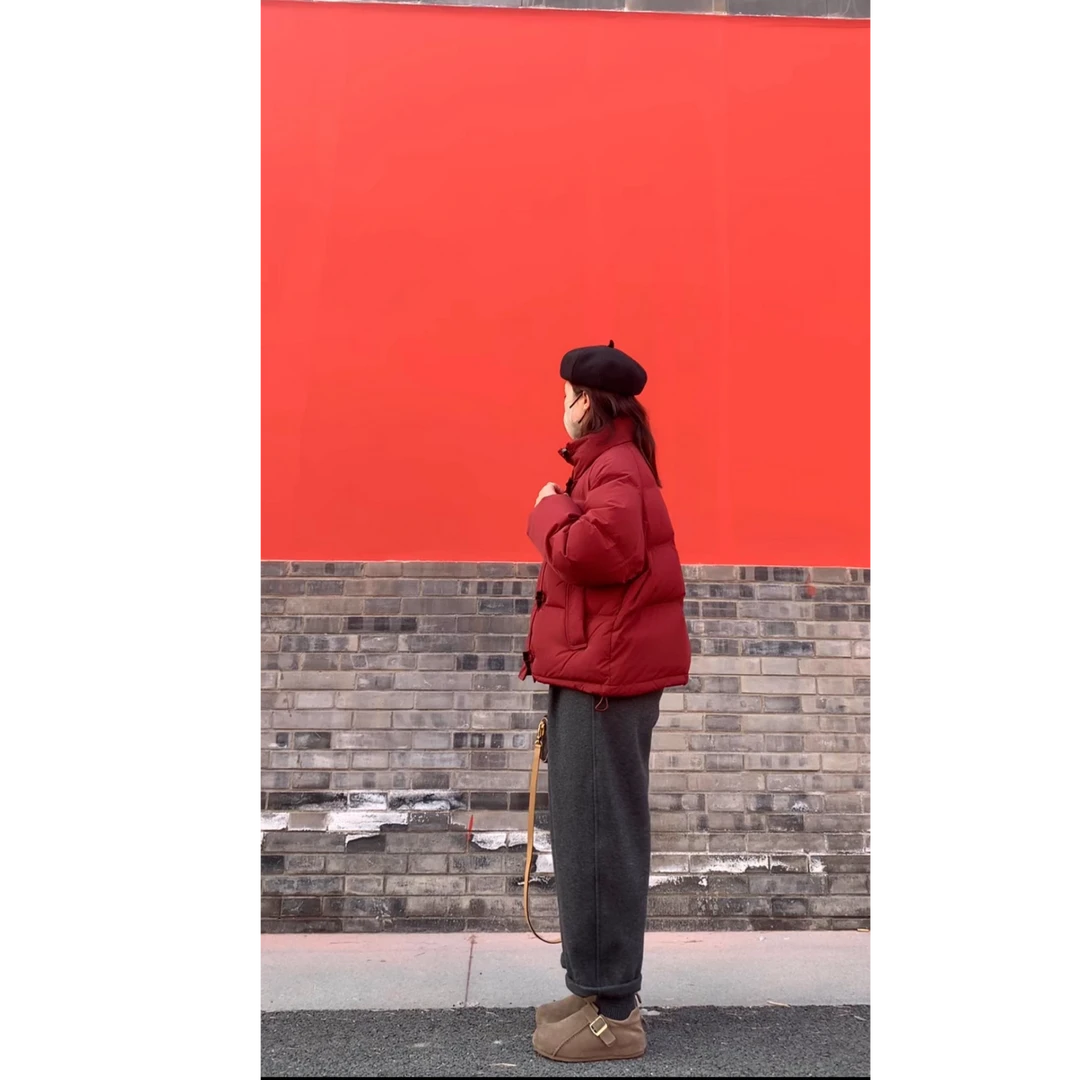 【收官之作】闹闹自留新年款牛角扣韩系羽绒服新国标90绒白鸭绒外套