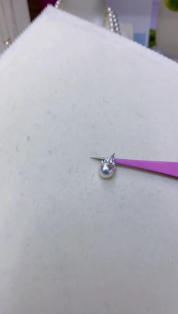 银S925镶嵌海水珍珠商品冰雪女王吊坠
