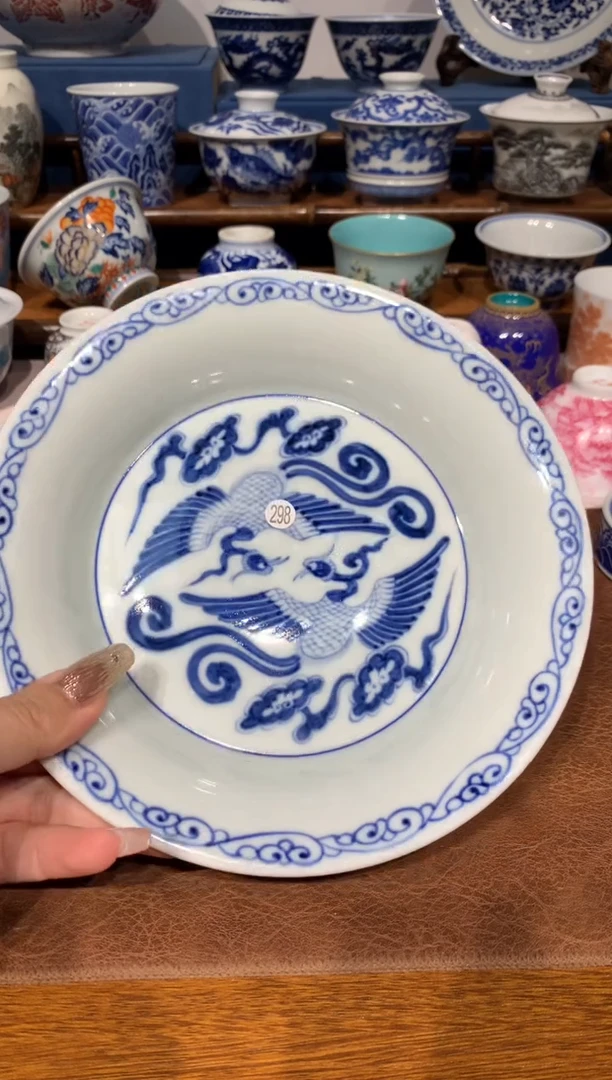【闪购商品】摆件298青花凤凰壶承一块