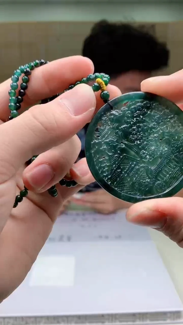 【闪购商品】定制翡翠未镶嵌4688bb-毛货挂件37赠珠链