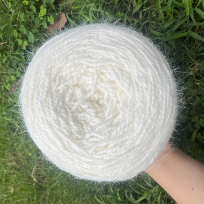 白色蛋糕线厚实含羊毛手工DIY钩织毛线粗线毯子披肩衣服围巾娃娃