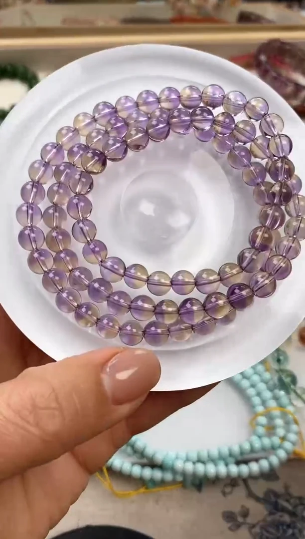 未镶嵌手链水晶紫黄晶6.7