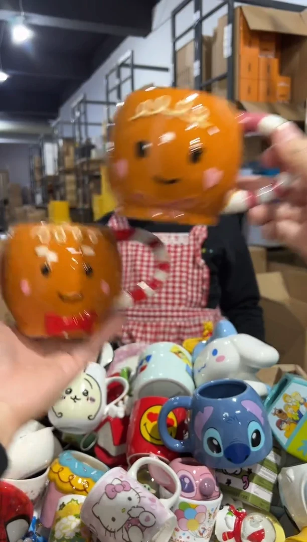 【闪购商品】杯红色加粉色姜饼人头杯2件套