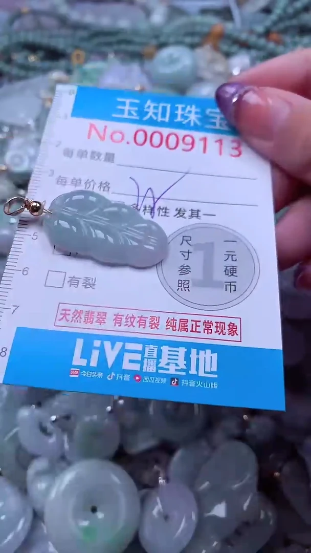 翡翠未镶嵌吊坠(不含链)9113