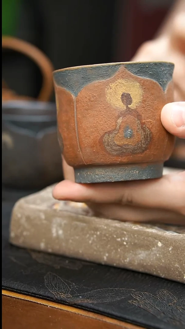 茶壶紫砂段泥描金杯