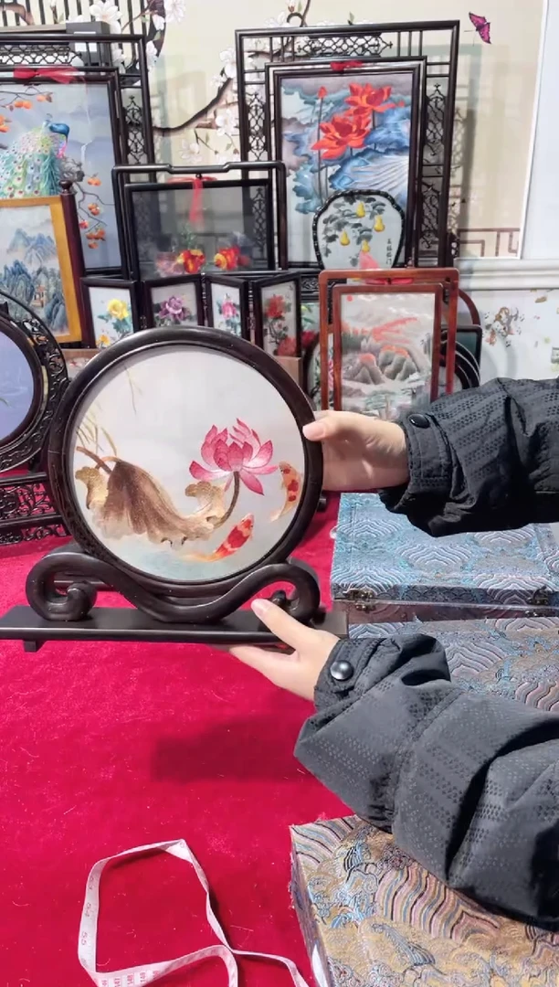 织绣精品苏绣双面绣，成品摆台，摆件28