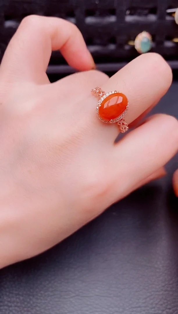 【闪购商品】翡翠戒指银S925镶嵌天然a货翡翠530