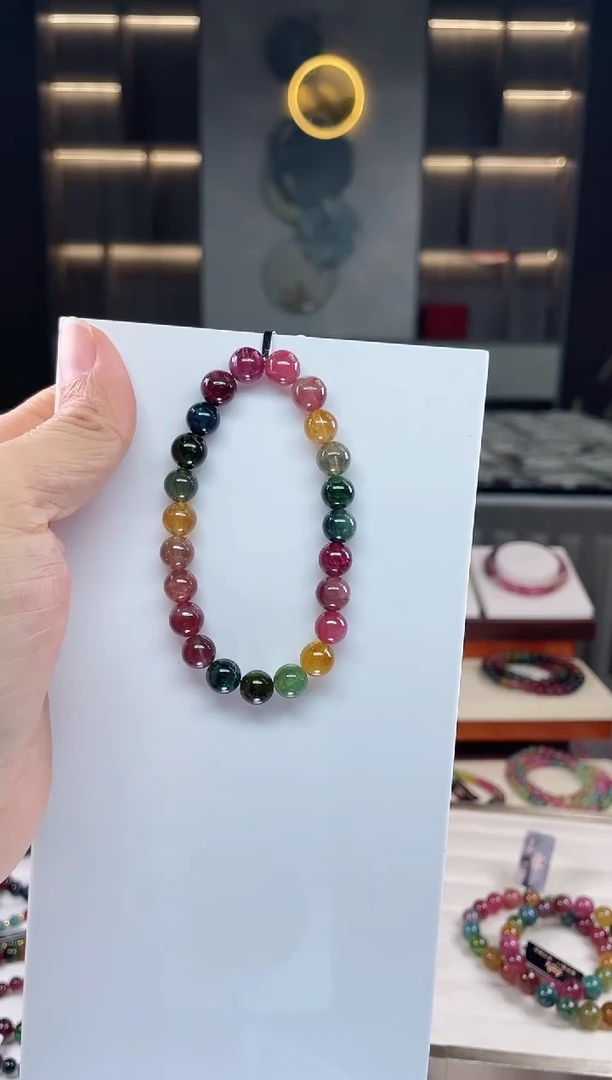 未镶嵌单圈手串8mm+碧玺（多样性发一条）Q