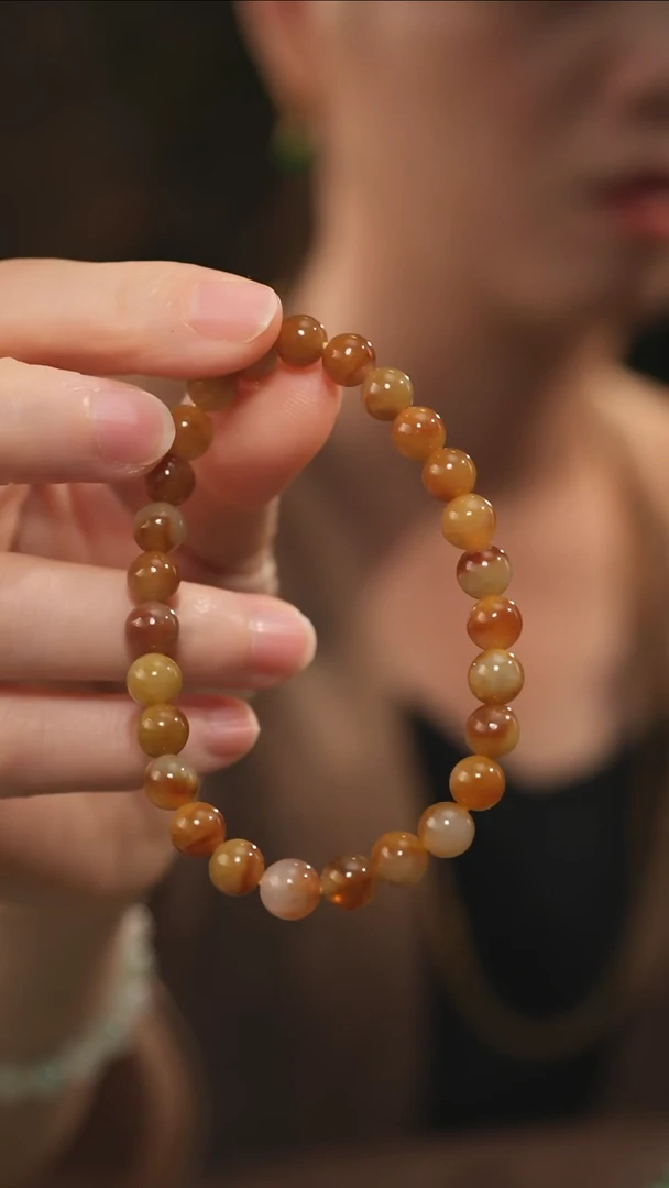 未镶嵌手串翡翠黄翡翠圆珠手串