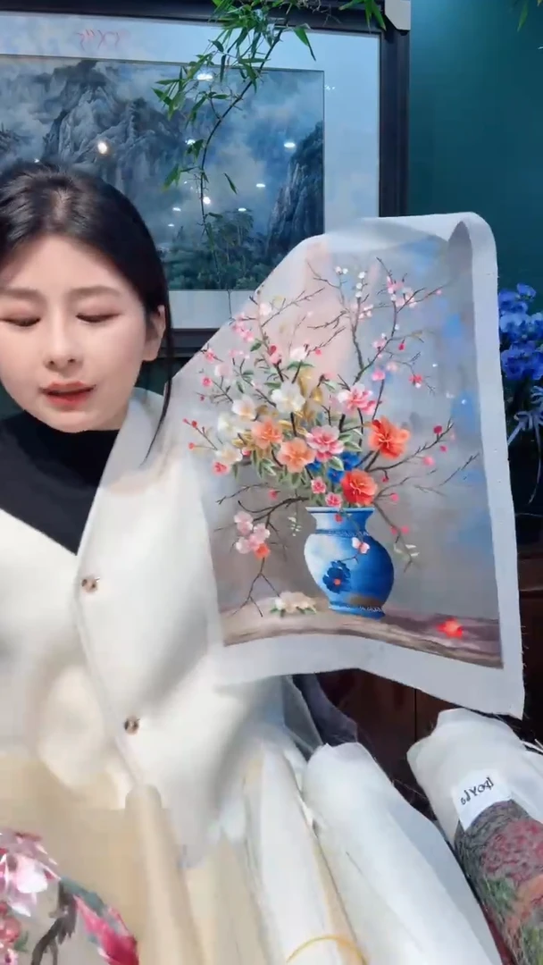 竖款非遗苏绣手工刺绣绣片不退换