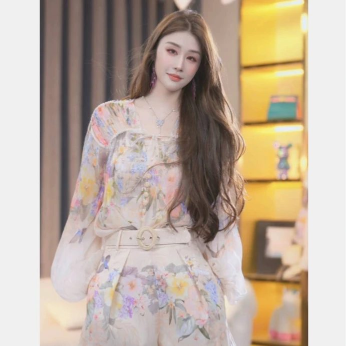 【张喜喜】2025款时尚女士春夏季百搭桑蚕丝衬衫上衣 250109