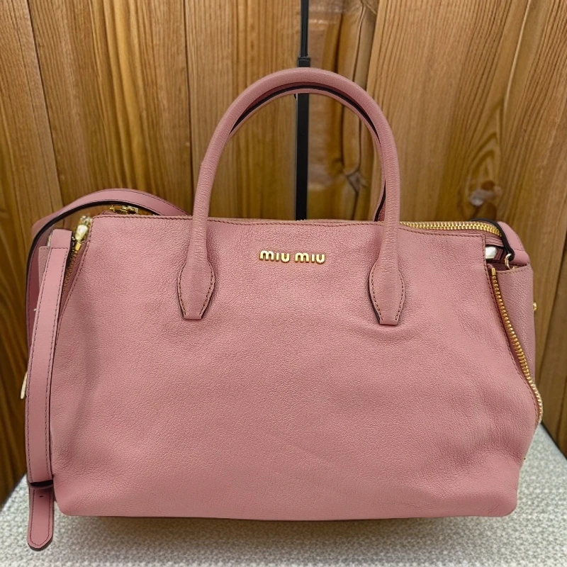 95新 MIU MIU/缪缪 粉色手提单肩包1682 6267