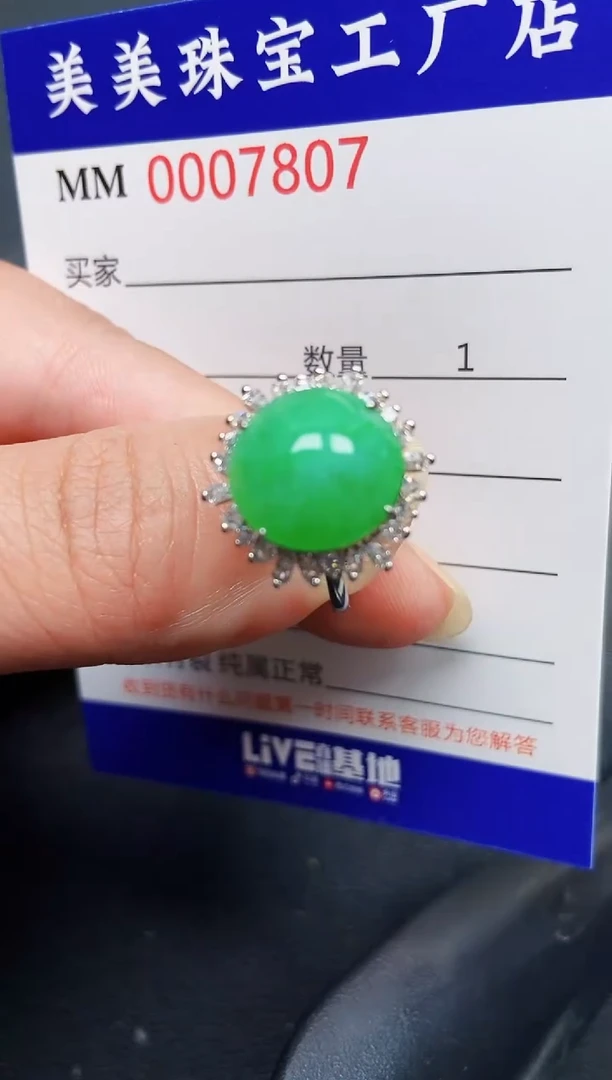 翡翠银S925镶嵌颈饰7807