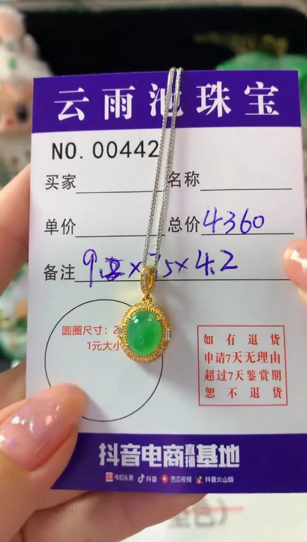 颈饰18K金镶嵌翡翠翡翠