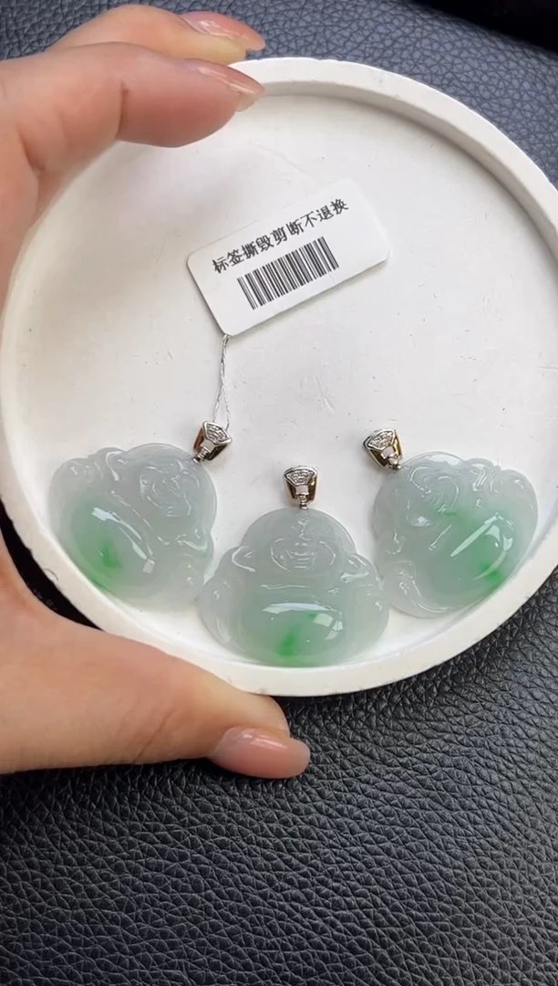 翡翠18K金镶嵌颈饰YM1200-4 佛公多样性发一