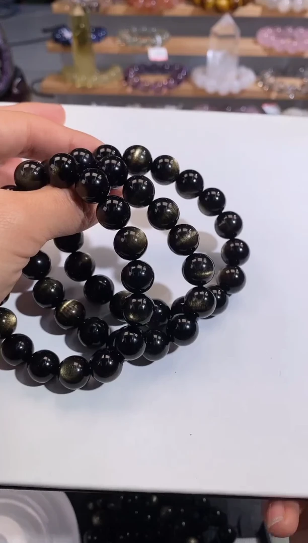【闪购商品】黑曜岩手链未镶嵌多样性发一
