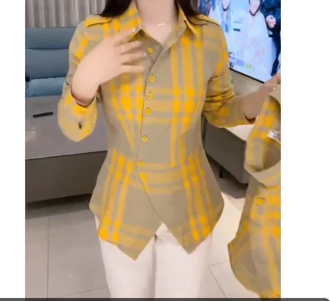 329S8404休闲潮流洋气百搭减龄优雅设计感衫新款舒适女士宽松