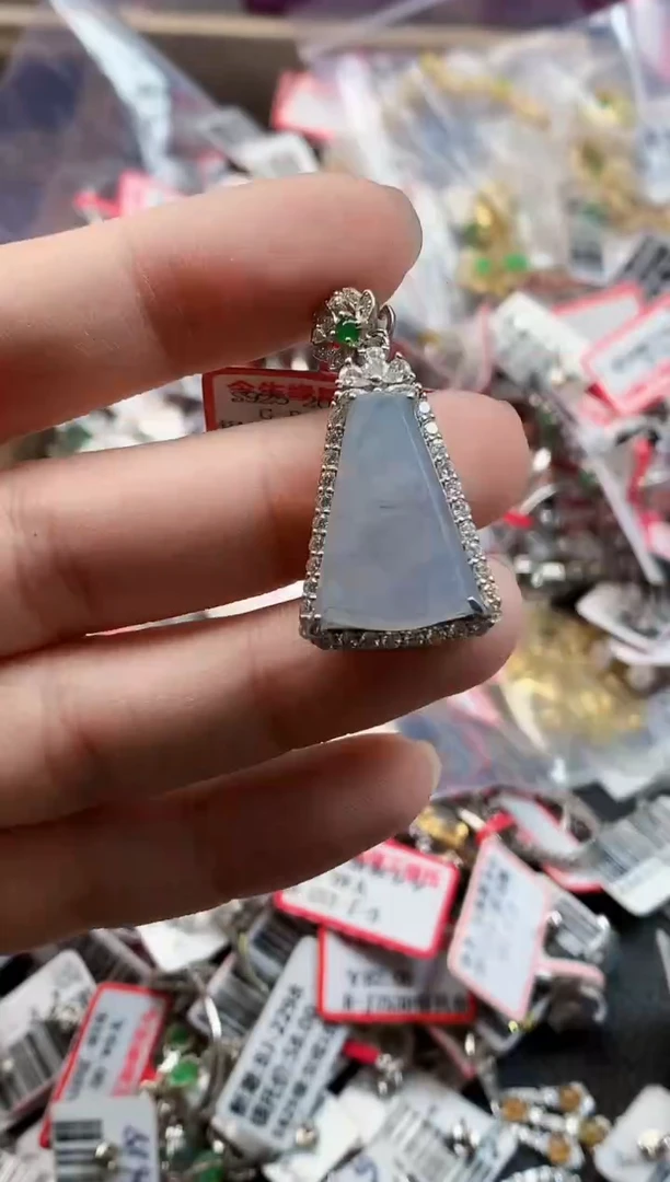 银S925镶嵌戒指翡翠天然A货缅甸翡翠