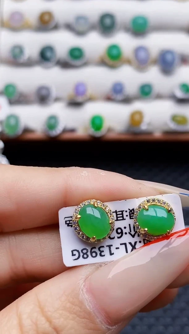 银S925镶嵌戒指翡翠0184