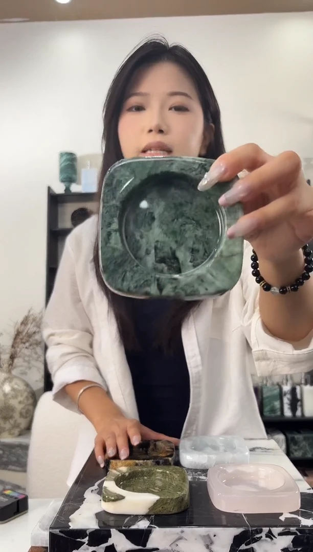 石材烟灰缸普拉达绿029
