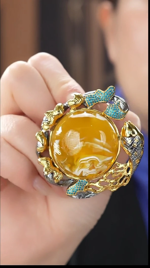 琥珀吊坠(不含链)未镶嵌精品妖白吊坠