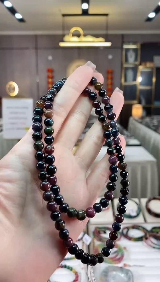 【闪购商品】碧玺三圈手串6mm+未镶嵌一物一证dan