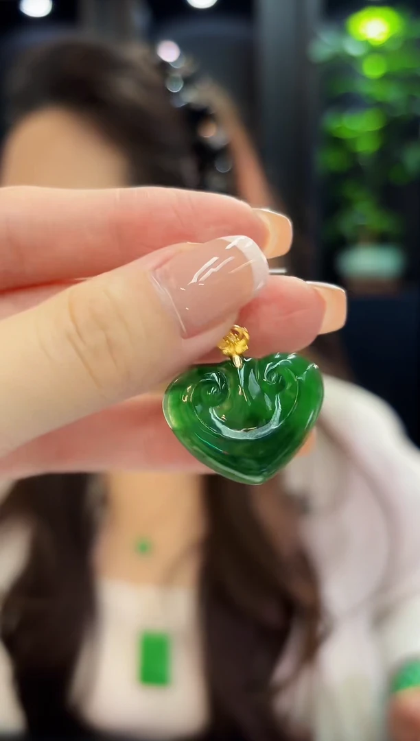 吊坠(不含链)18K金镶嵌翡翠 缅料A货/支持复检/一件