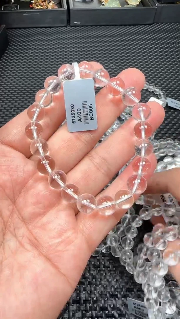 水晶手串未镶嵌一条 约9mm 多样性发1件