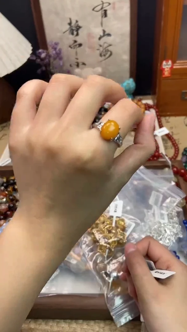 未镶嵌蜜蜡戒指112