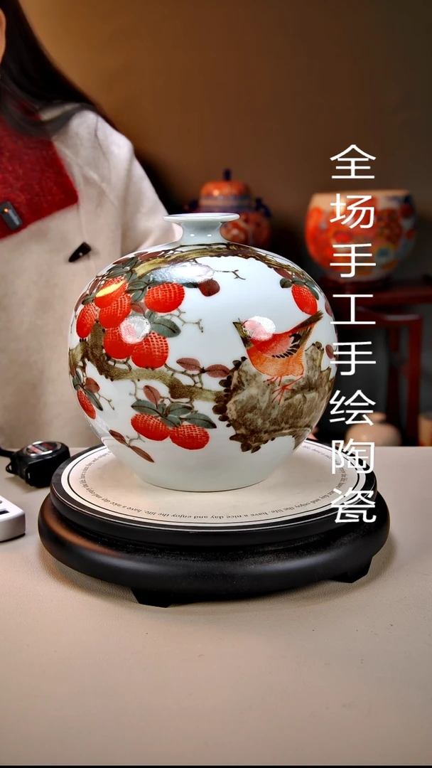 摆件陶景德镇手绘陶瓷11