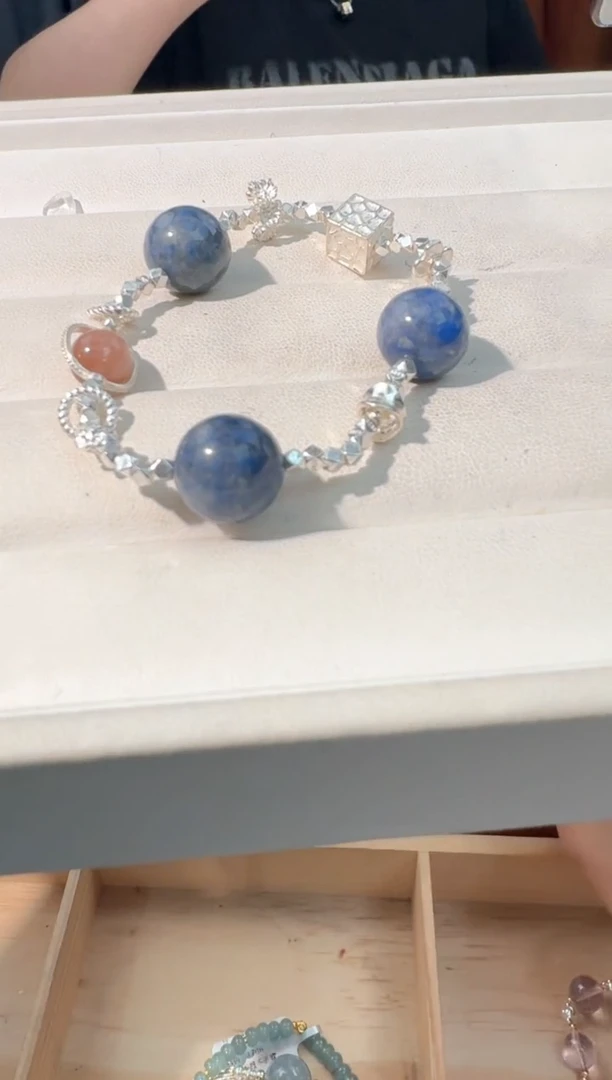 【闪购商品】水晶手串未镶嵌兔毛团团重银款