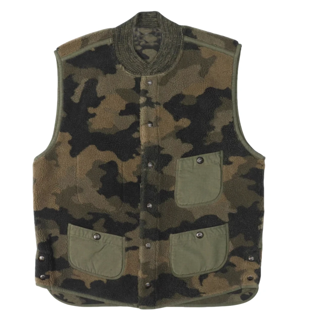 双R Camo Fleece Vest 羊毛混纺迷彩马甲背心Y