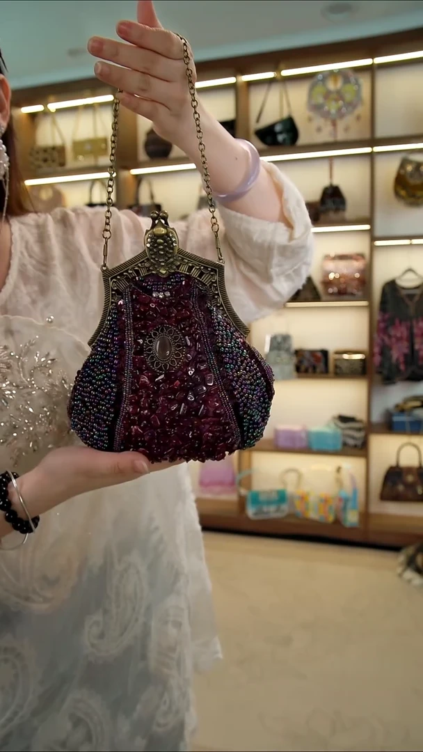 织物36百格汇手工串珠包