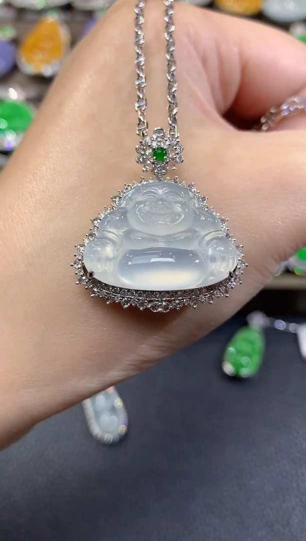 吊坠(不含链)18K金镶嵌翡翠C23