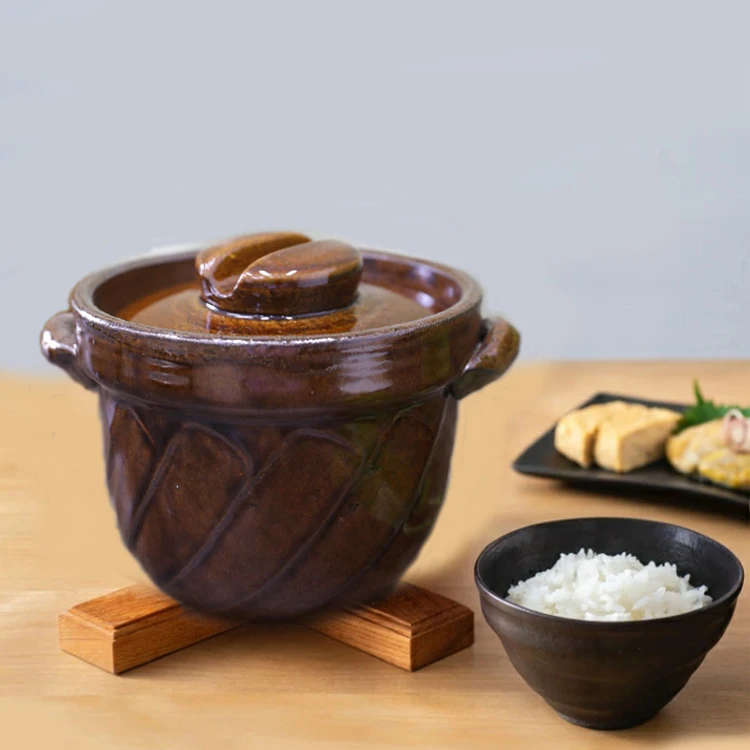 微瑕 日本进口万古烧土釜砂锅土锅炖煮饭锅