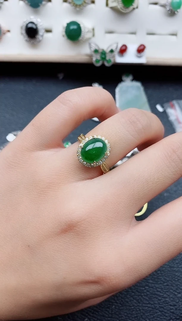 【闪购商品】翡翠戒指银S925镶嵌11111