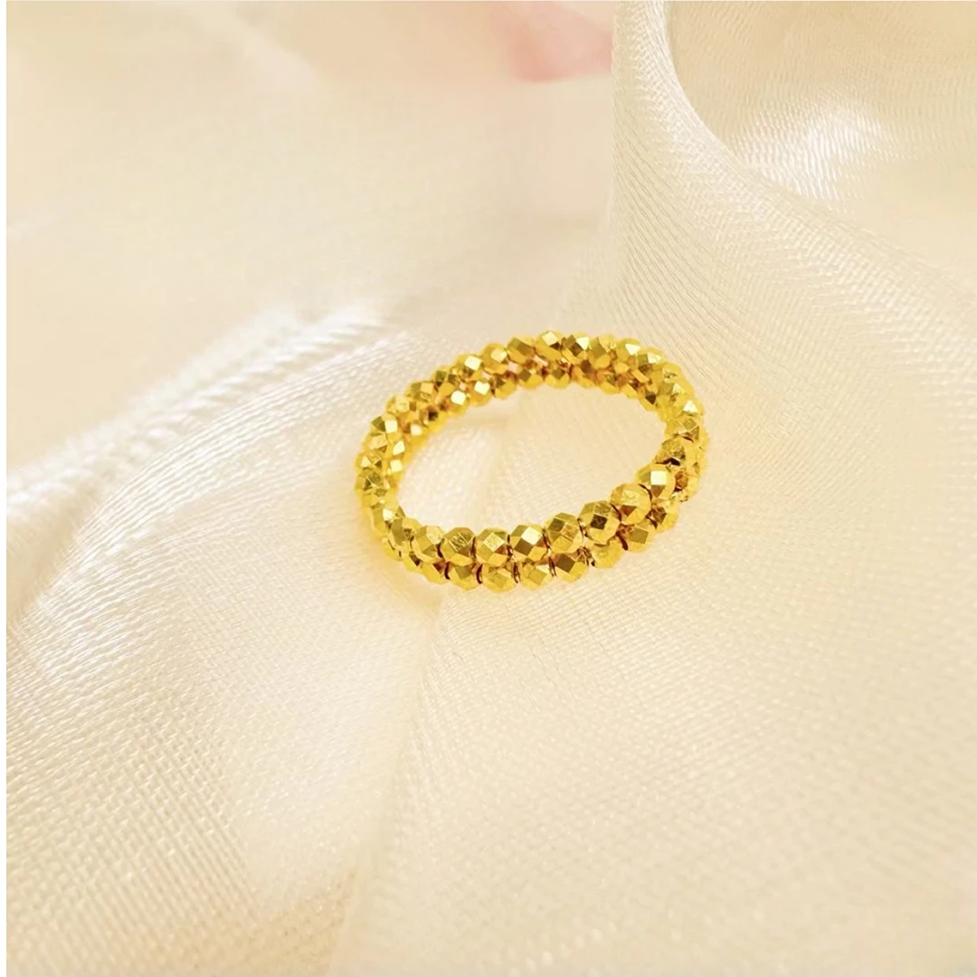 黄金双排蹦迪珠黄金戒