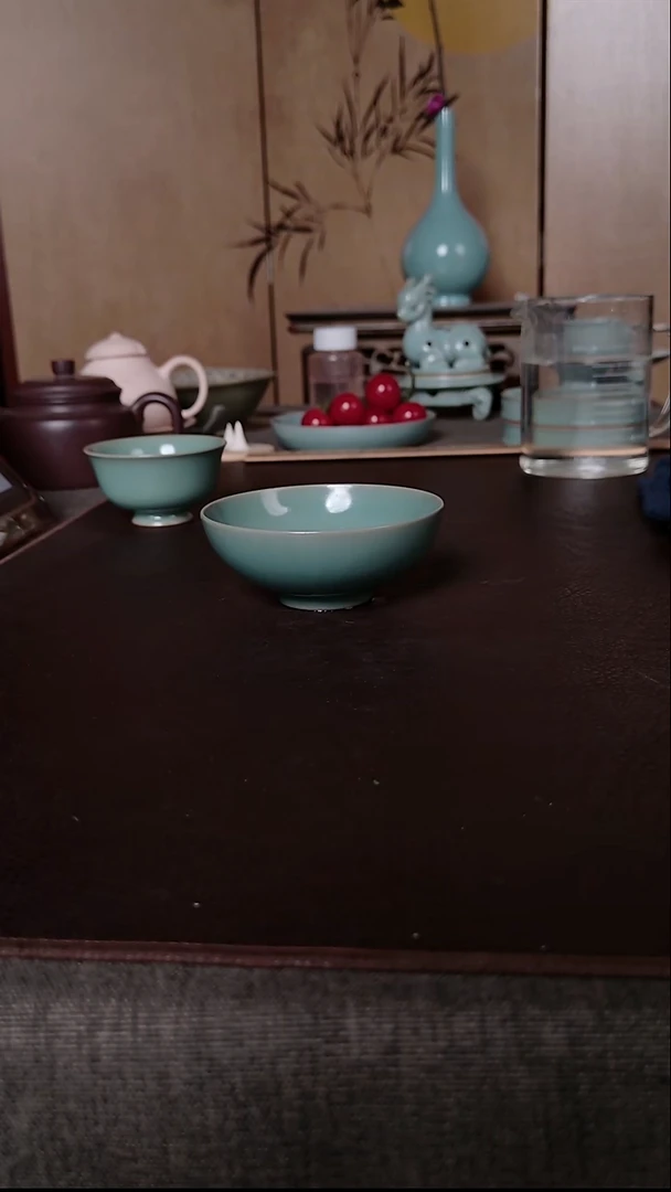 摆件瓷汝窑普洱杯