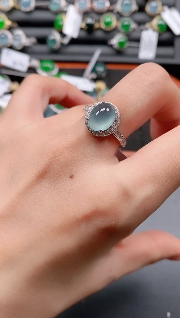 银S925镶嵌戒指翡翠11